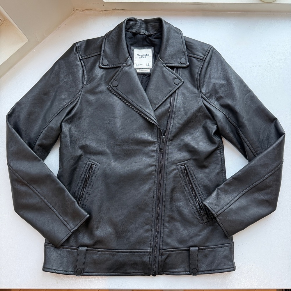 Abercrombie & Fitch Vegan Moto Leather Jacket Small